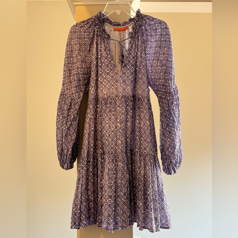 Oliphant Purple Geometric Long Sleeve Dress